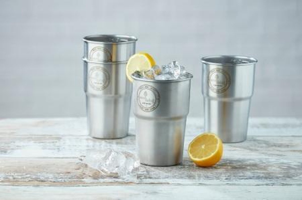 British Stainless Steel Cup - UK Pint - 4 PAK