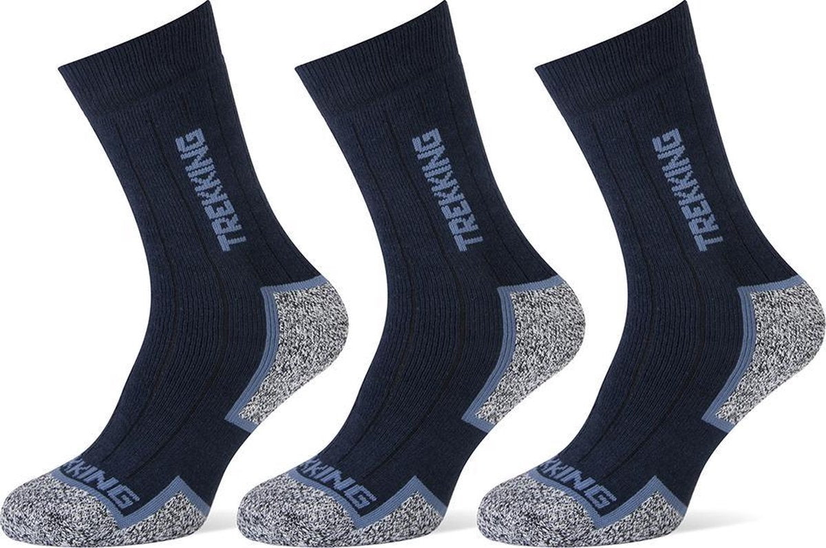 Antibacteriële Trekking Sokken - Navy - 6 Paar - 43-46