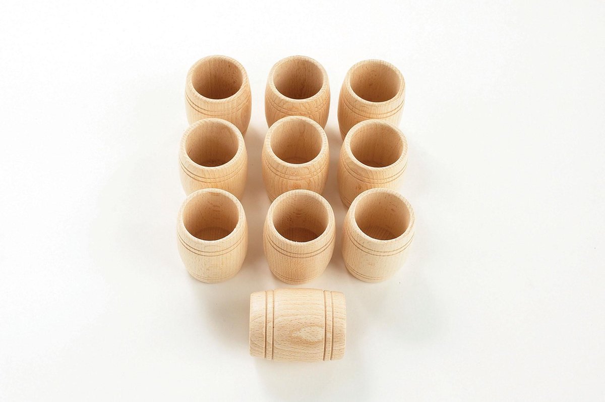 TickiT 10x Beuken Houten Vaten 55mm