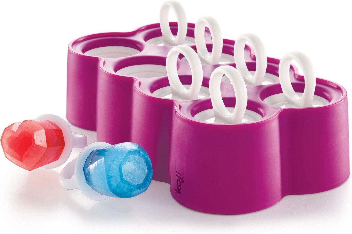 Koji Zoku - IJsjesmaker - IJslollie maker - IJsvormpjes - Maak Je Eigen IJsjes - Ring Pops - 8 stuks