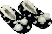 Pantoffel laag model hartjesprint balletjes - Zwart / Wit - Maat 34 / 36