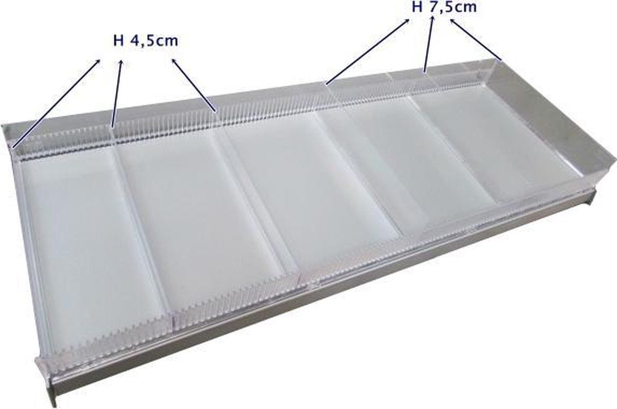Legbordverdeler Perspex Tego Metall 34 x 7.5 cm voor 37 cm diepe plank