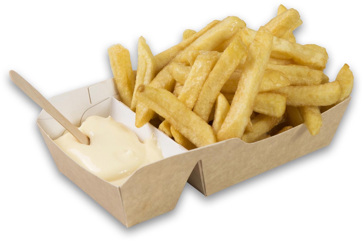 Fonkels Frietbakje met sausvak - Small - Karton