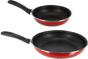 2x formaten koekenpannen set rood Merida - 26 en 32 cm diameter - Braadpannen/bakpannen