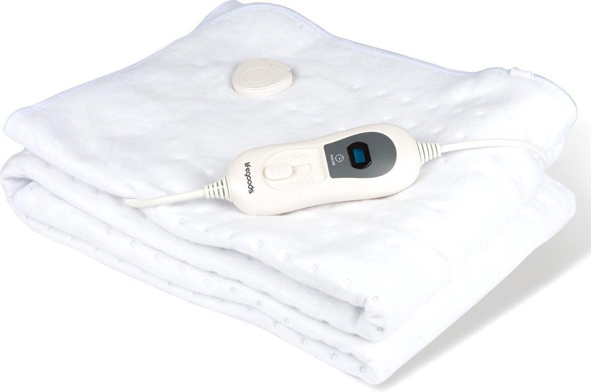 LifeGoods Eenpersoons Elektrische Onderdeken 150x80cm - met hoekelastieken