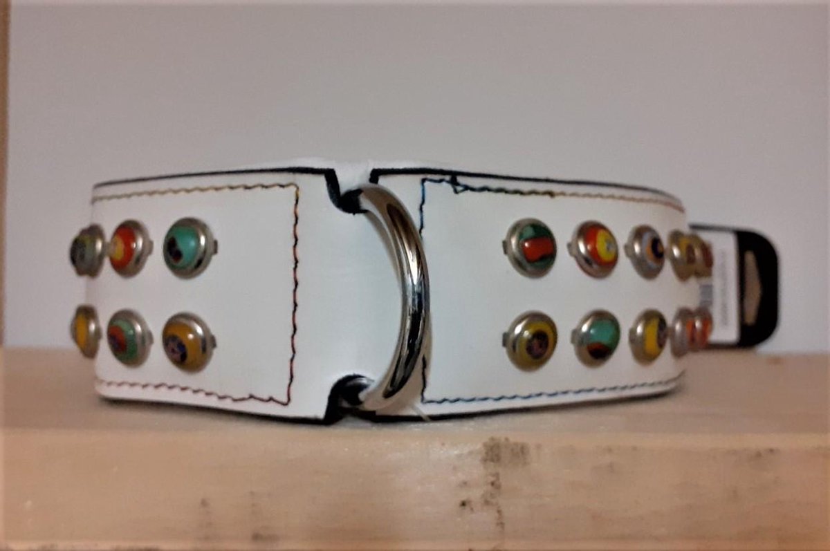 DOXTASY SILLY STONES WHITE HONDEN HALSBAND 65 CM X 5 CM