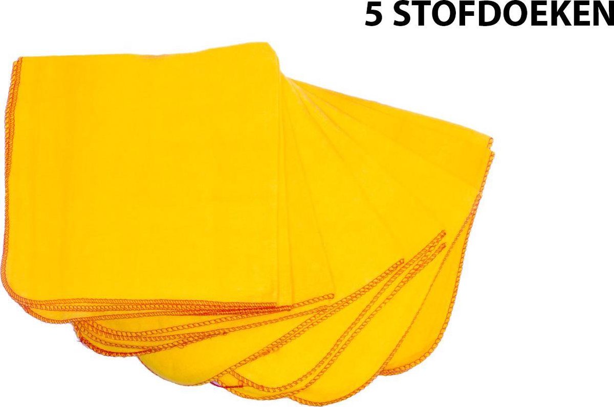 Sorprese - 5 stuks - gele stofdoeken - 40 x 50 GROOT - stofdoek - stofdoeken