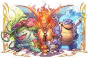 Ashe met de 3 StartPokemon en hun Evaluaties - Diamond Painting - Pokemon - 15x20cm - Complete Set - Inclusief Tools - Stipco