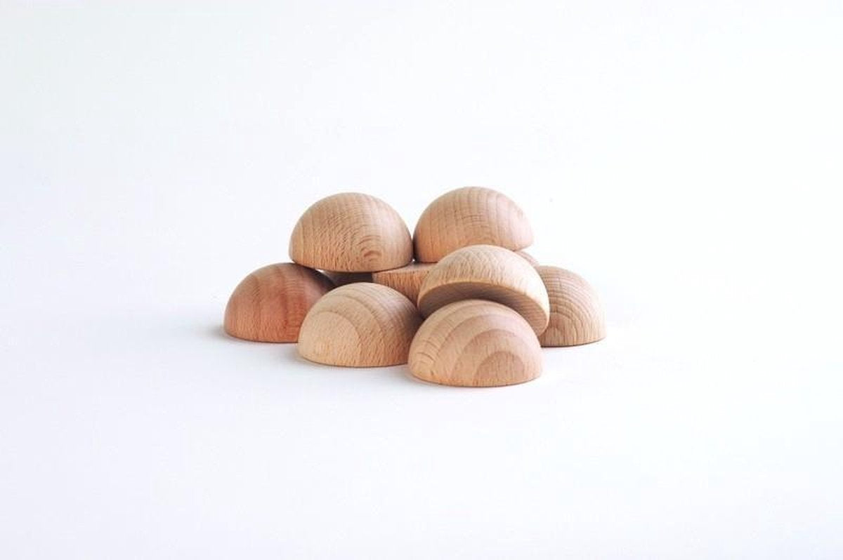 Houten Halve Bollen- Set van 10