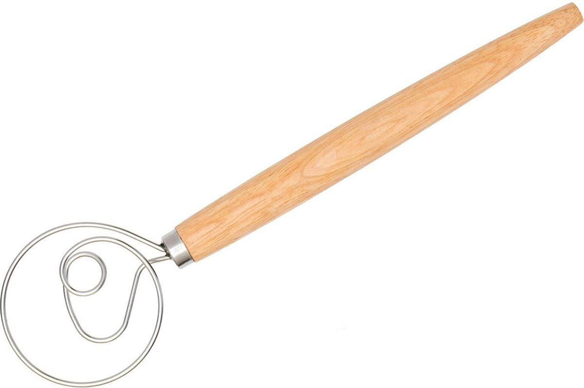 Deense deegklopper | 33cm x 8cm| Deeg garde | Danish whisk | Deense deeg garde | Deegklopper| Deegklopper deens | Originele Deense Deegklopper | Hout | A-LABEL