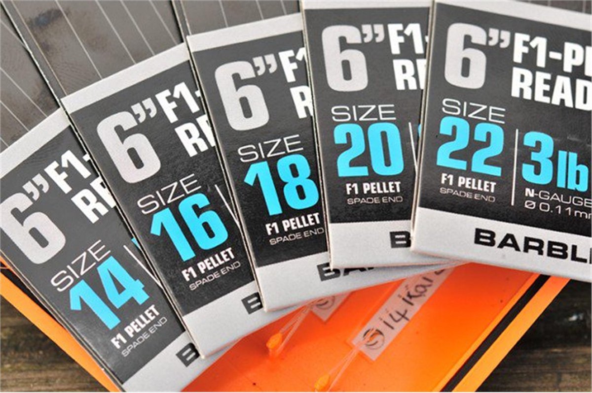 Guru F1 Pellet Pole Rig - 15cm - 0.15mm - Haakmaat 14 - Transparant