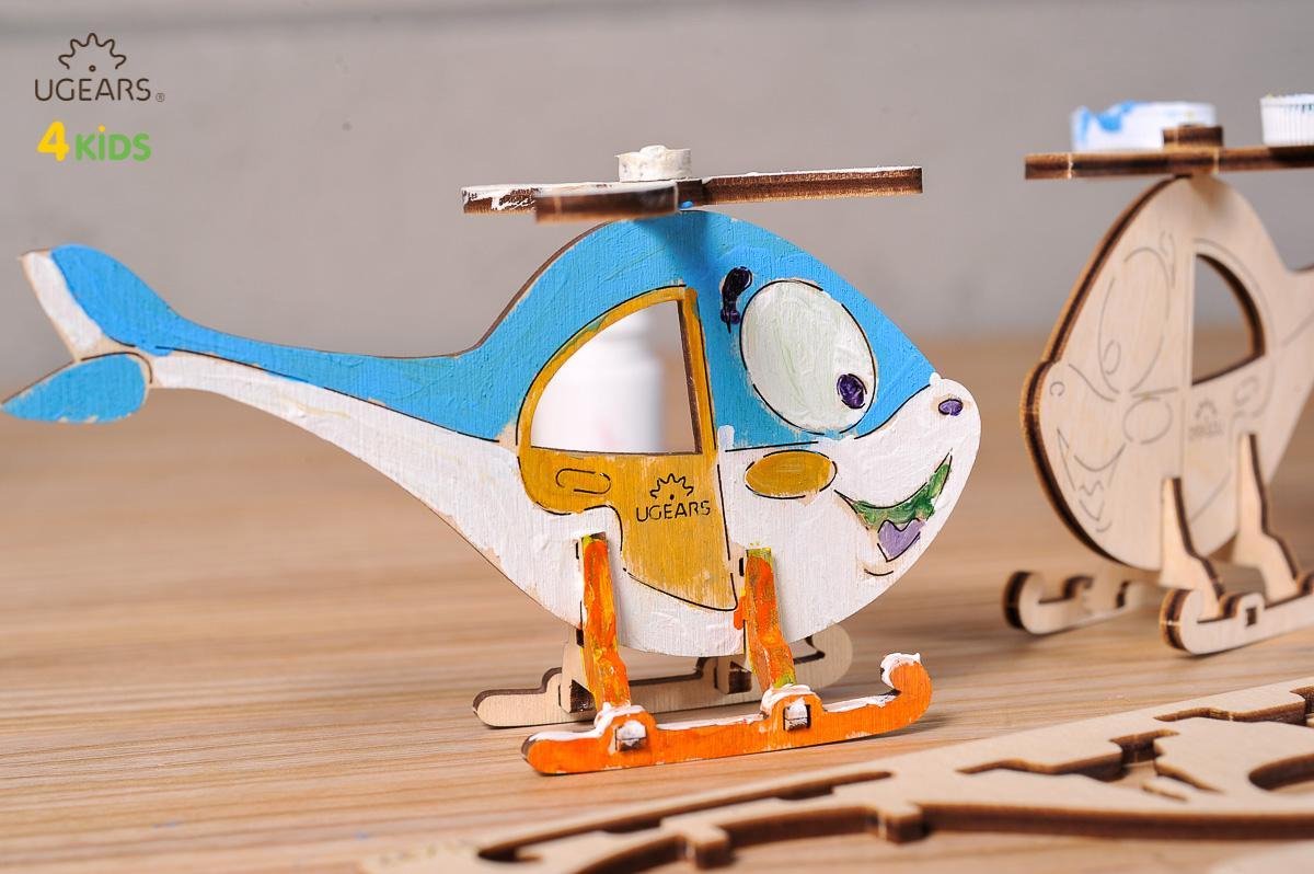 Ugears Modelbouw Kleurenmodel Helikopter - Hout