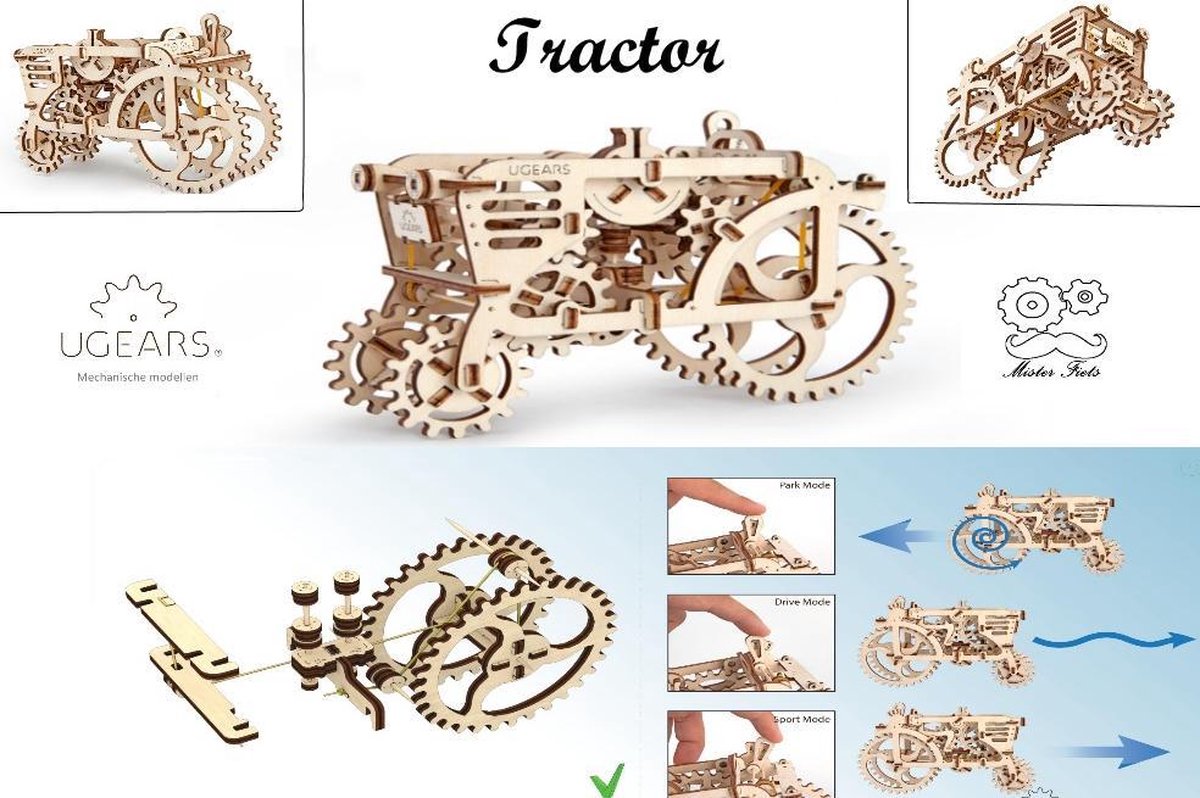 U Gears modelbouw hout TRACTOR