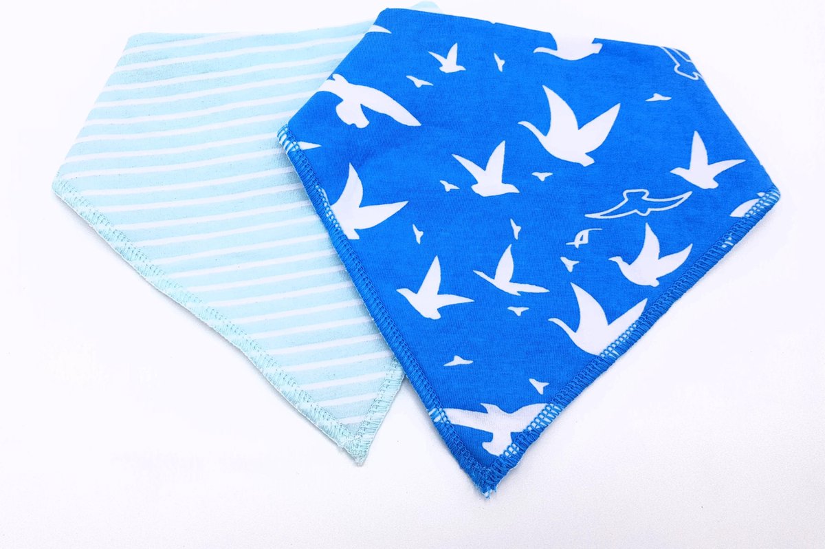 MijnNami Bandana Slabbetjes – Marine – Biologisch Katoen - Kwijlslabbetjes