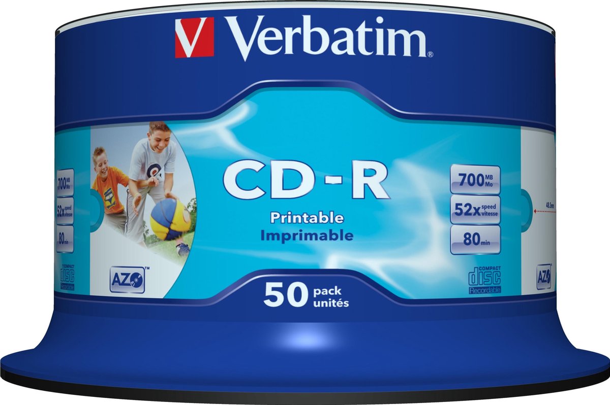 Verbatim CD-R AZO 700MB 52X SP WIDE PRINTABLE - Rohling