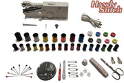 Handy Stitch - PREMIUM Handnaaimachine met USB Kabel en 92 Delige Starterskit - Compact - Draagbare reis naaimachine - Incl. 34 Spoelen met garen - Elektrisch of op Batterijen