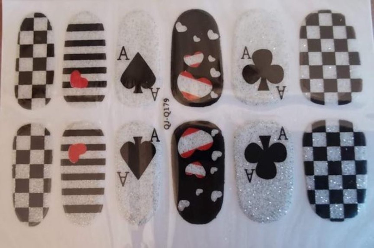 Bibbi4you nail art nagel stickers klaverjassen glitter