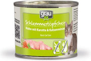 Grau blikvoer kat gourmet Kip met wortel en kattenkruid 6 x 200 gr.