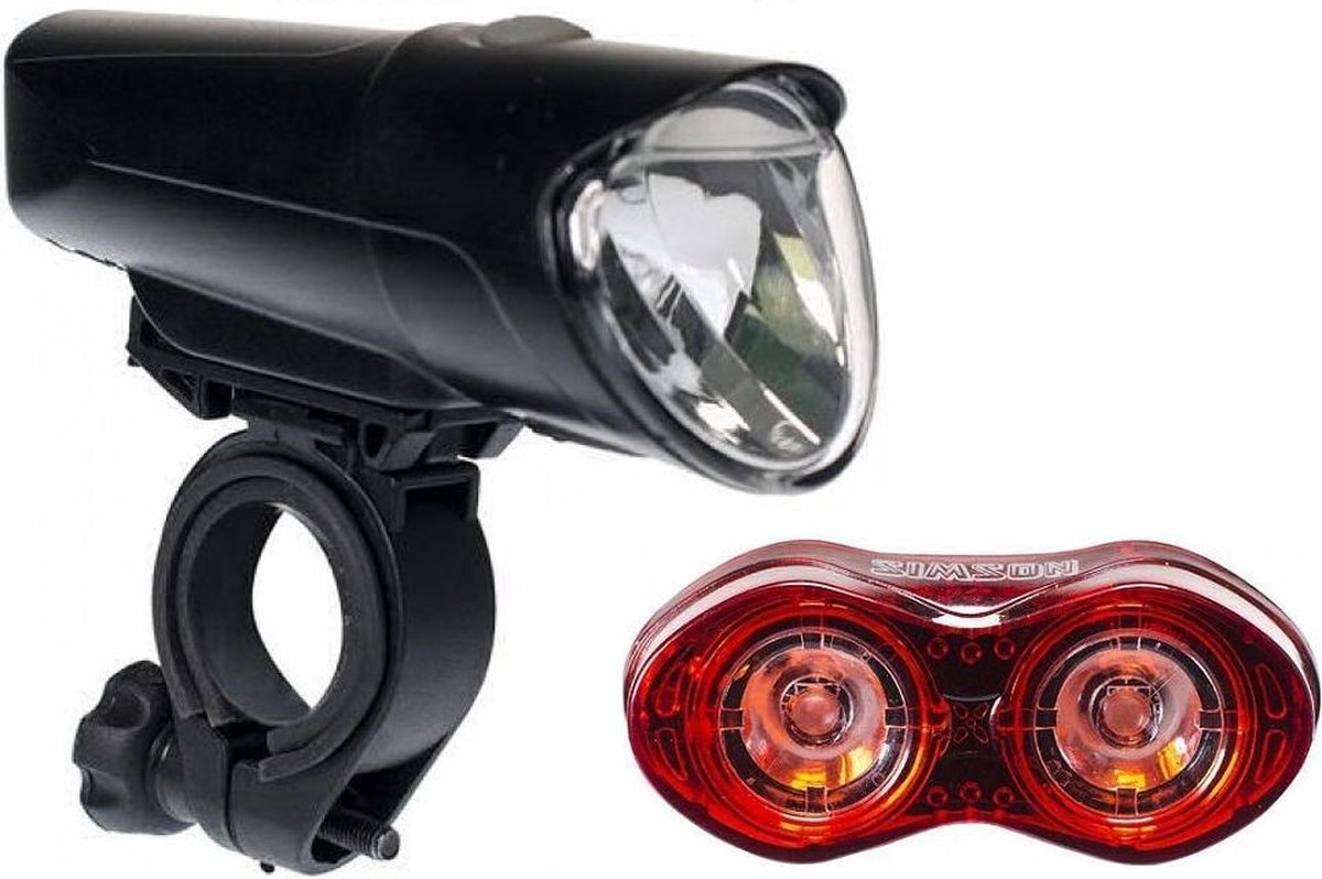Koplamp Simson USB LED Future en achterlicht Simson Eyes USB LED rood