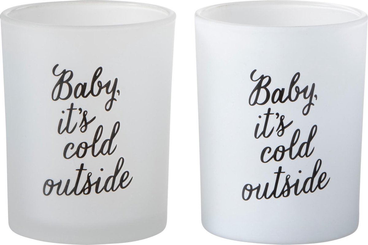 J-Line T-Lichthouder Baby Glas Wit/Zwart Large Assortiment Van 2