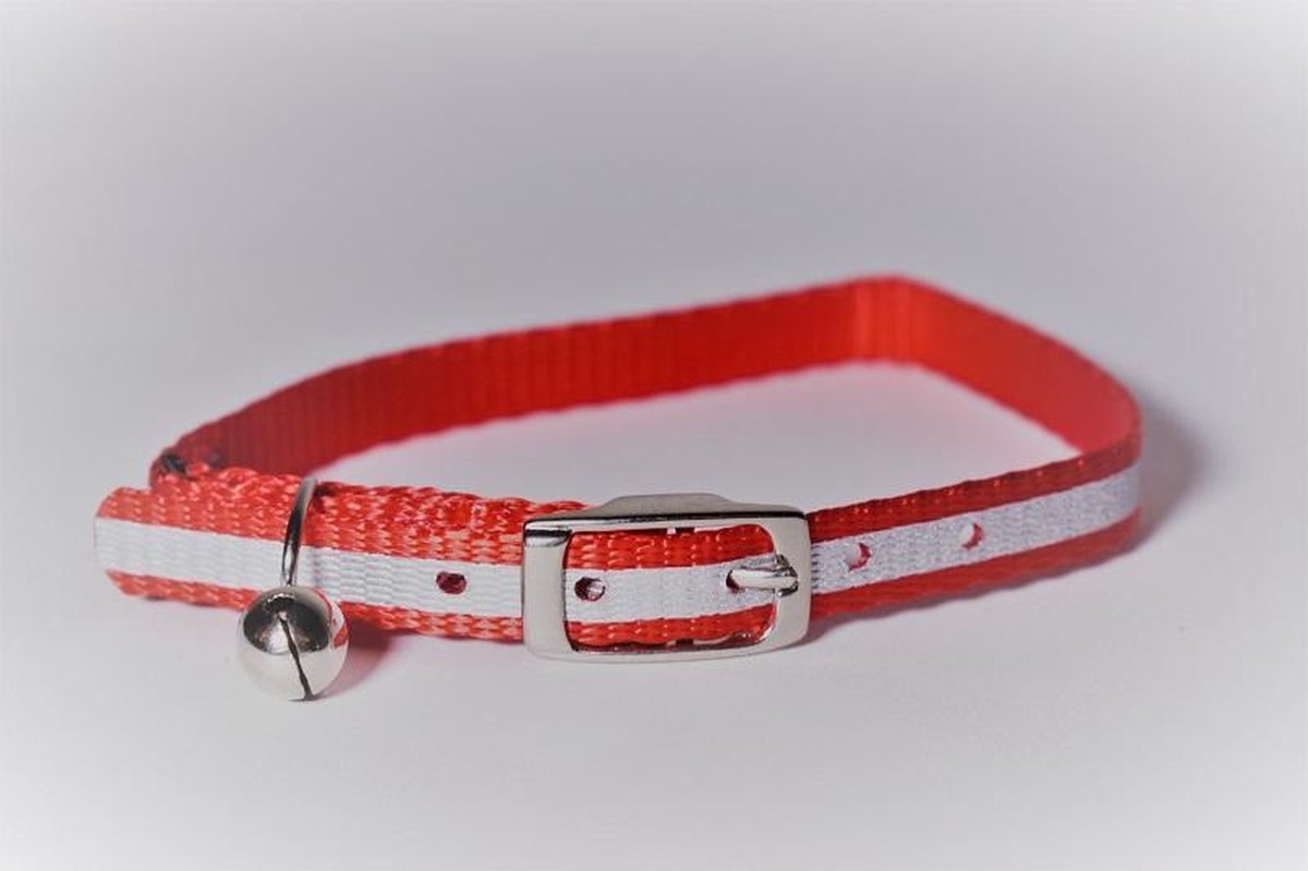 Kattenhalsbandje- reflecterende strip- rood-Animal King