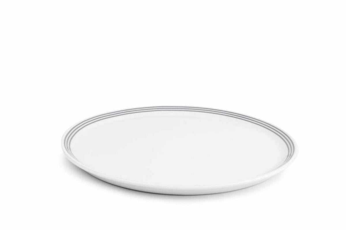 Salt&Pepper Stripes plat bord - 26 cm - grijs - 6 stuks