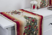 Tafelkleed - luxe gobelinstof - Kerst - Glam - Kerstboom - Cadeautjes - Loper 140 x 45 cm