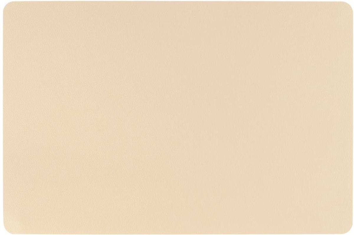 Atmosphera Placemat set van 4 - Beige - Lederlook - Bruin - 45 x 30 cm - Onderleggers