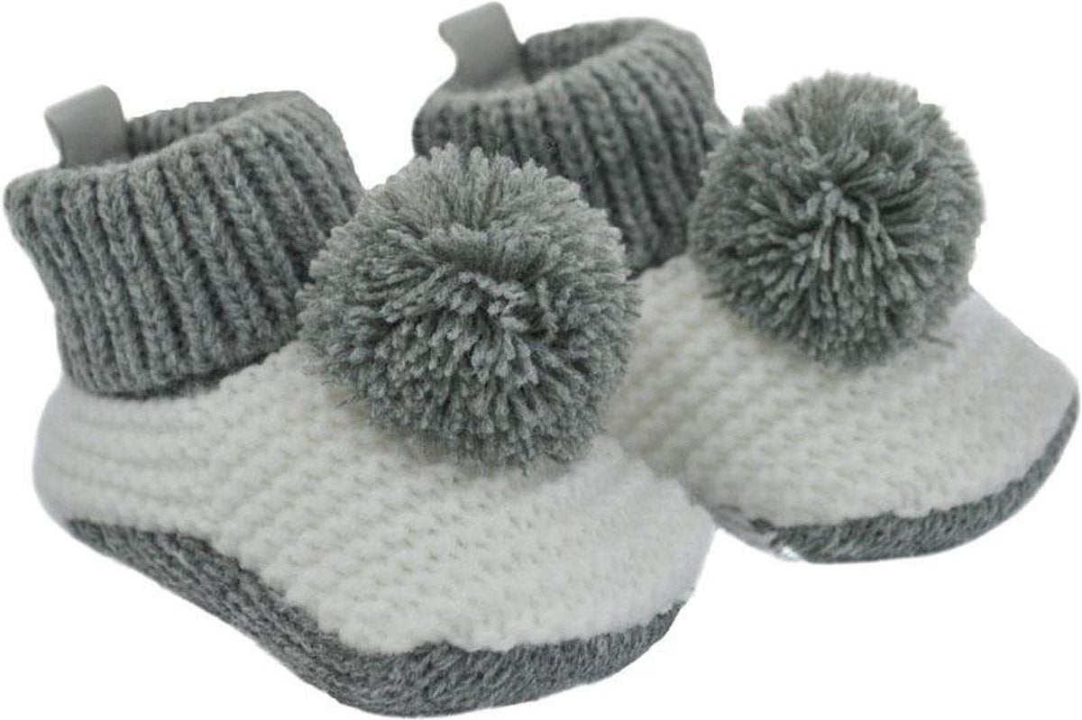 Soft Touch Babyslofjes Gehaakt Grijs 3-6 Maanden