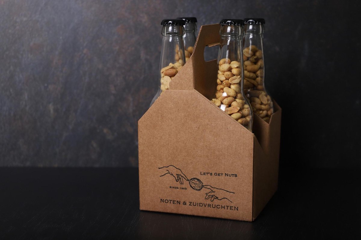 Bier flesje gevuld met ambachtelijke gekruiden pinda's |Bedankje |Relatiegeschenk | Cadeau | Bedankt juf  | Cadeau tip| Pinda's | Borrelnootjes