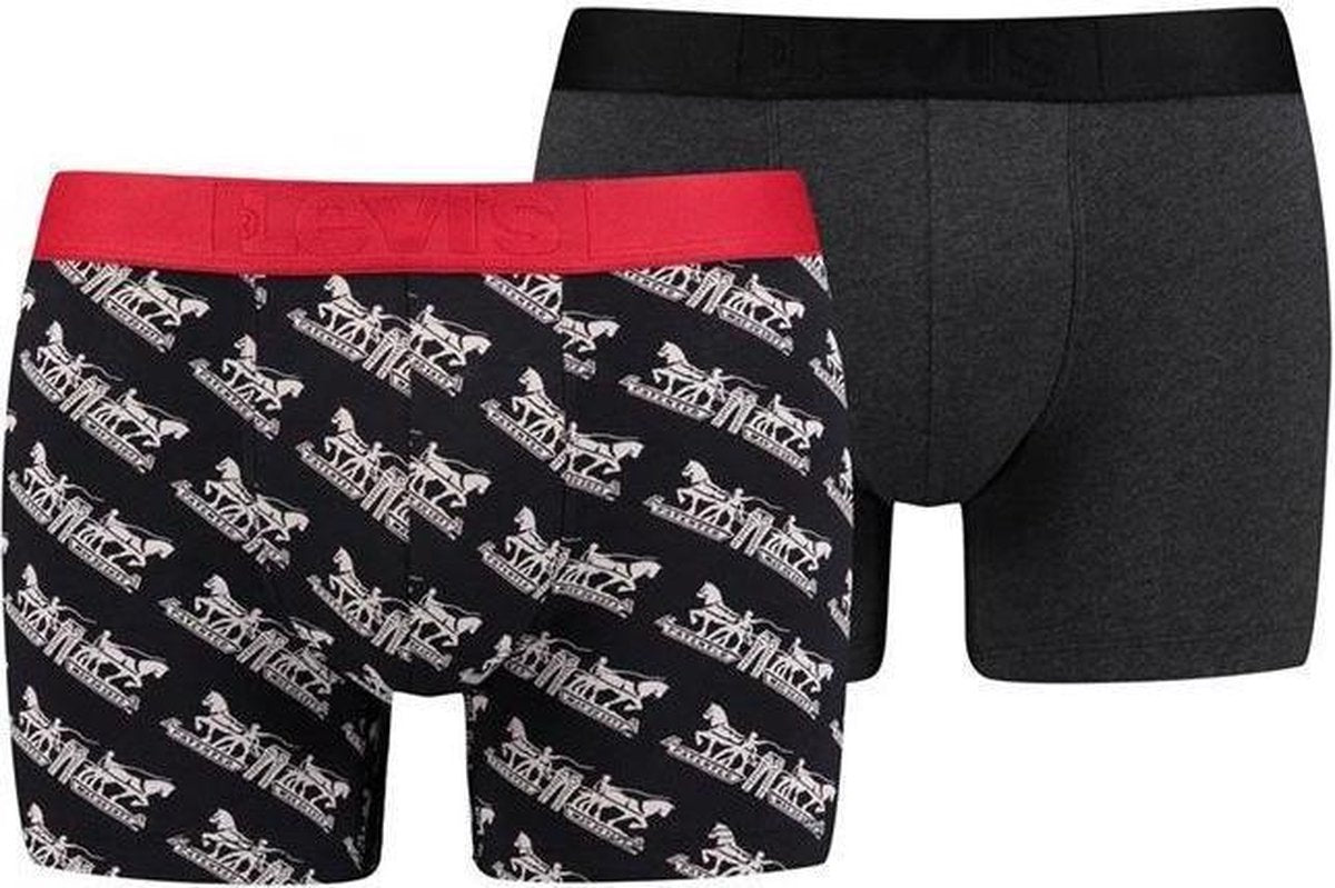 Levi's - Heren - 2-Pack Horse Pull Brief Boxershorts  - Zwart - S