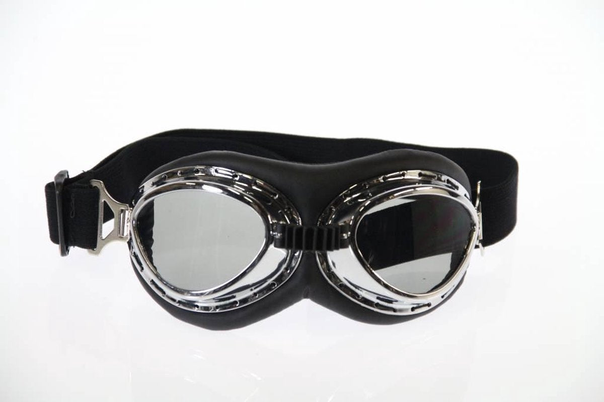 Chrome rider motorbril zilver reflectie glas