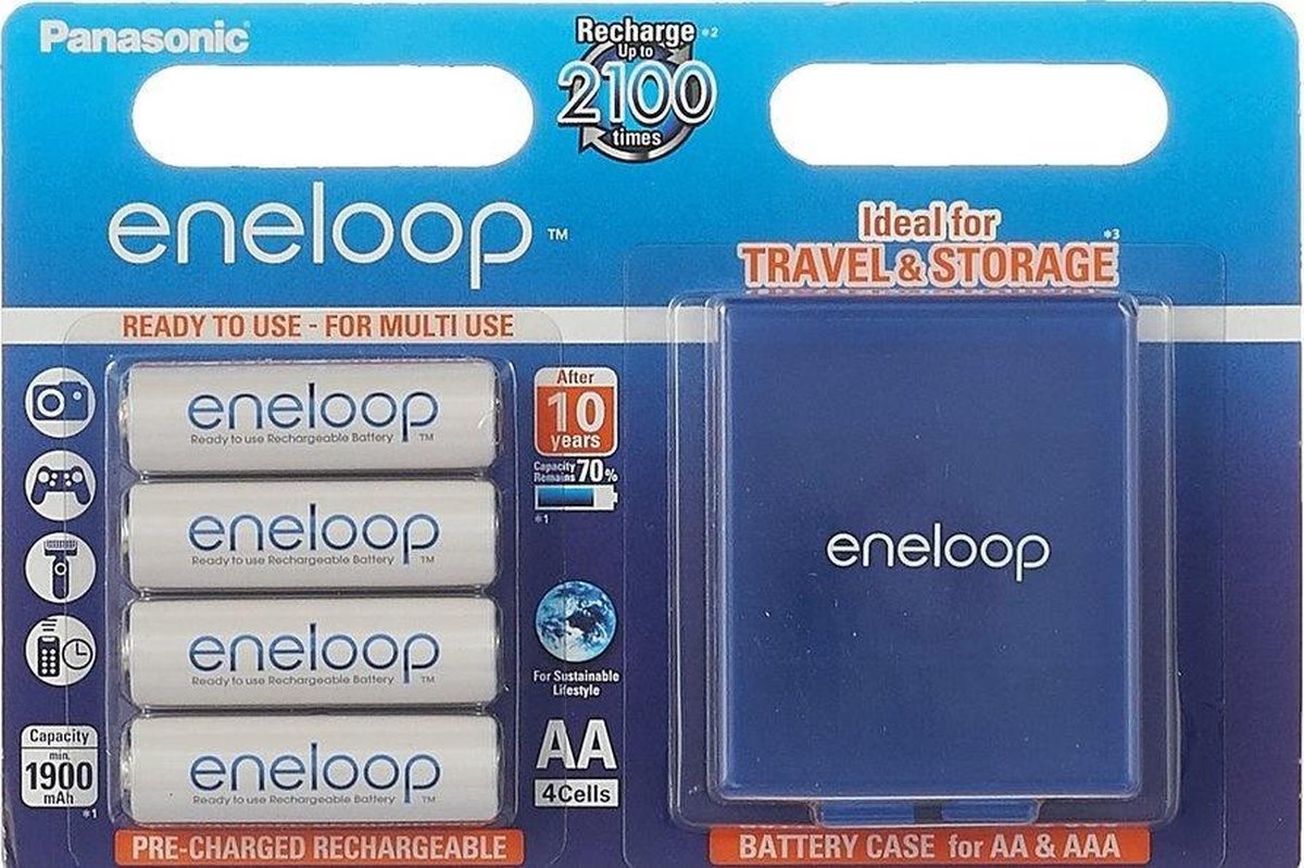 1x4 Panasonic Eneloop Mignon AA 1900 mAh + Accubox