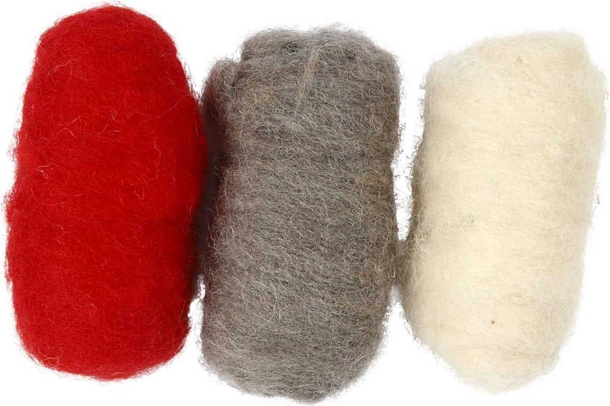 Colortime Gekaarde Wol Rood/ Bruin 10 Gram 3 Stuks
