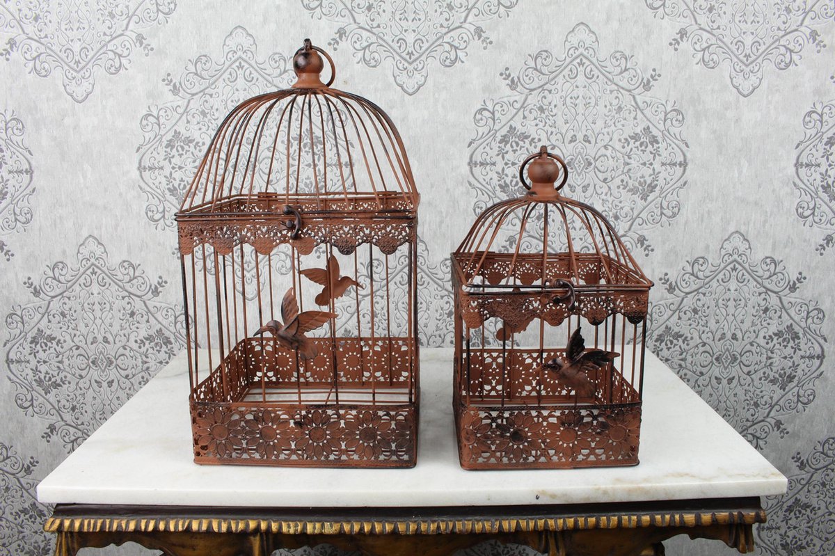 Gietijzeren Vogelkooien (set) Bruin