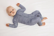 DIM BABY Zipped Pyjama -Grijs en wit gestreept- Maat 68 cm