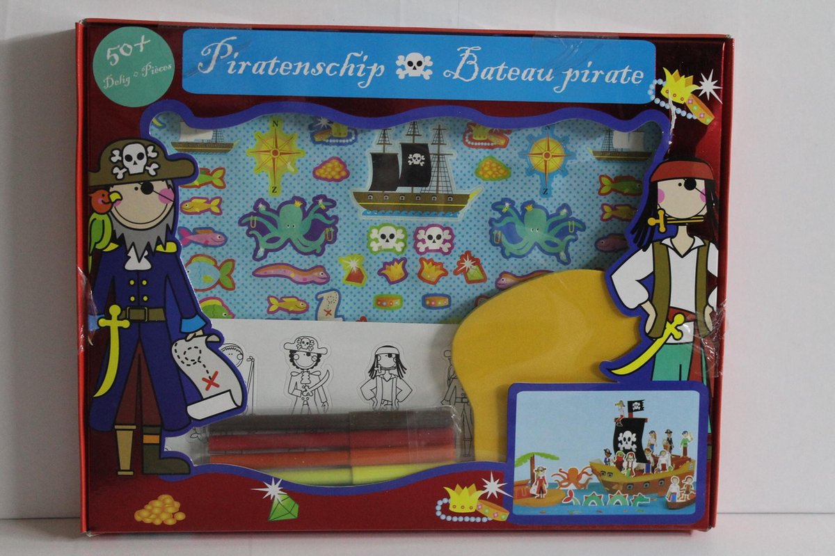 Knutseldoos / pakket - Piratenschip 50 delig