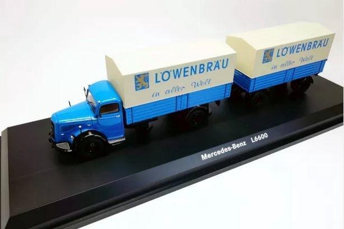 Mercedes-Benz L6600 + Zweiachs-Anhänger 'Löwenbräu' - 1:43 - Schuco