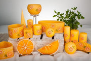 Sinaasappel geurende ovale wax windlicht 95/125/270 (incl. 2 stuks 3 uurs theelichten)