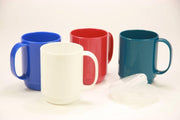 Witte drinkbeker/tas met 1 handvat Melamine Henkel Klassik 375 ml type 510