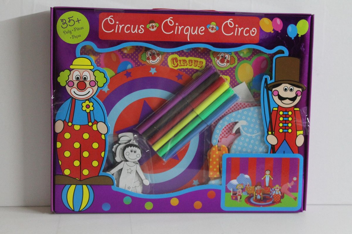 Knutseldoos / pakket - Circus piste  35 delig