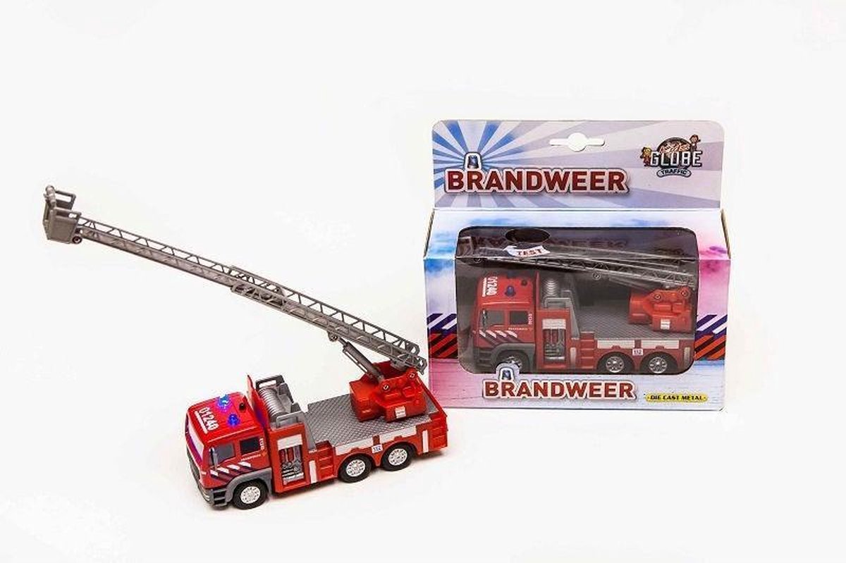 Die Cast brandweer ladderwagen licht + geluid - 16 x 8 x 4