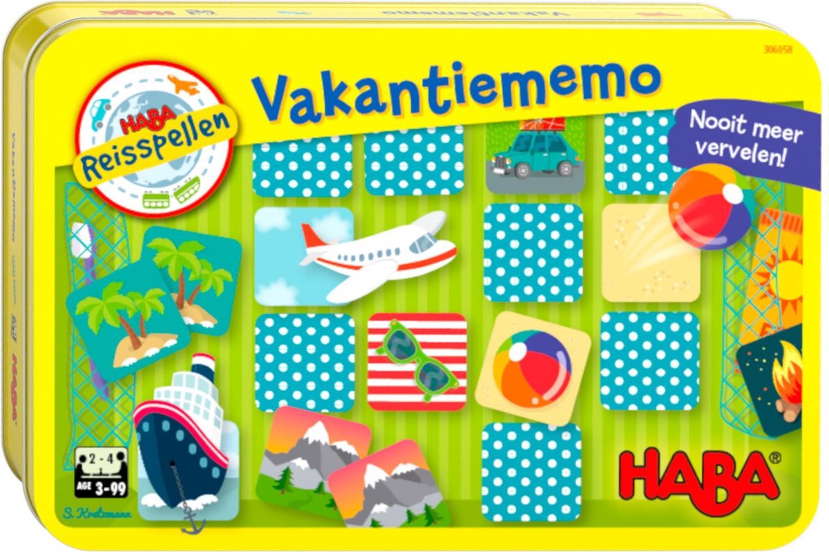Spel - Reisspel - Vakantiememo - Magnetisch - In blik - 3+