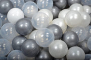 Ronde Ballenbak set incl 300 ballen 90x40cm - Licht Grijs: Parel Wit