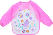 JillyBee - Slabber - Schort - Slabberschort - Waterproof - Mouwen - Vogel - Roze