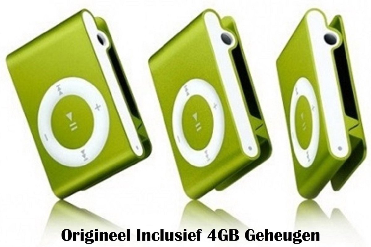 Mini MP3 speler met in-ear koptelefoon Groen