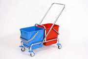 Rolemmer dubbel 2x17 liter / Verchroomd / Incl. duwbeugel / Excl. mop pers