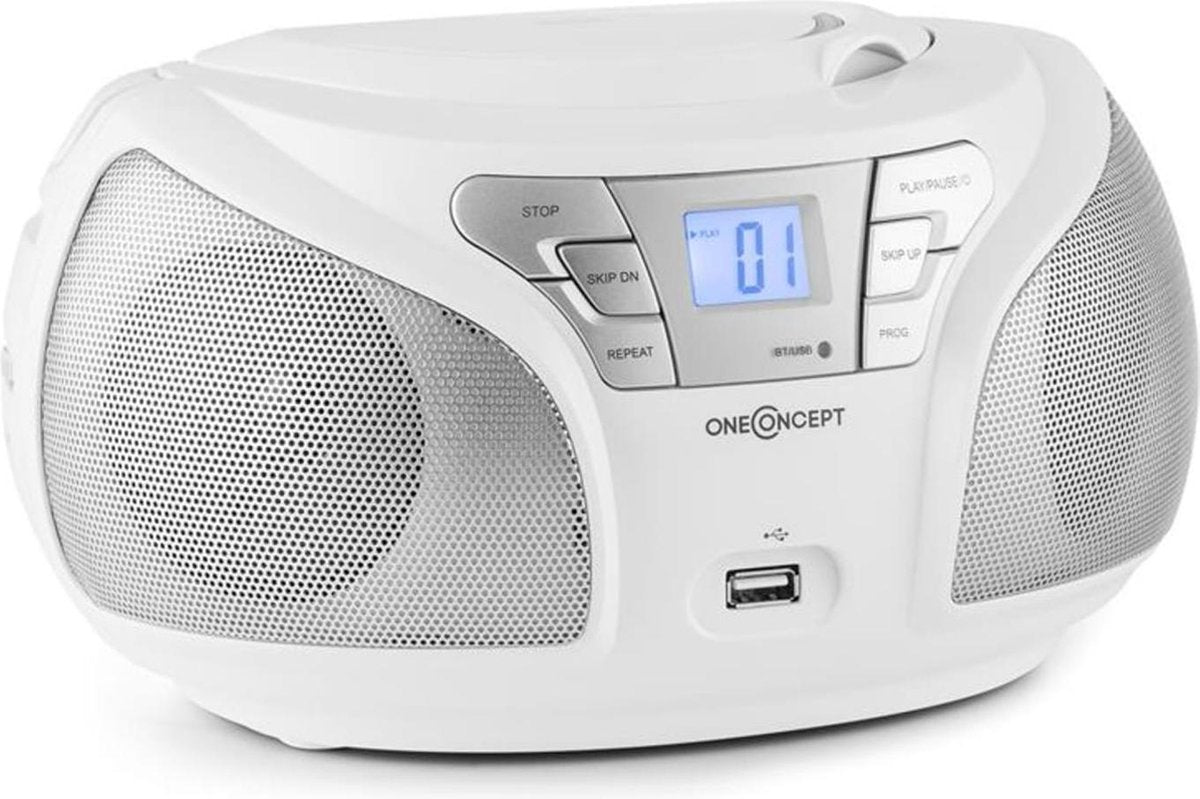 Groovie WH Boombox Bluetooth CD UKW AUX MP3 wit