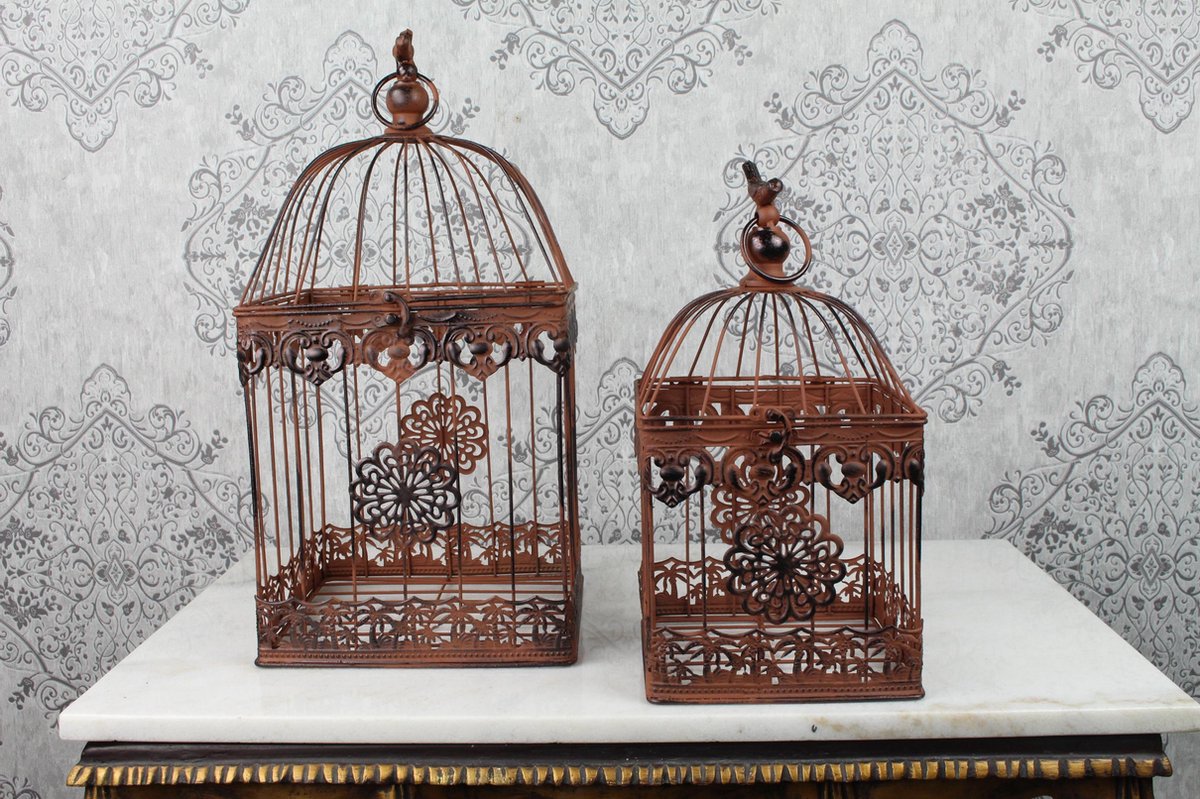 Gietijzeren Vogelkooien (set) Bruin