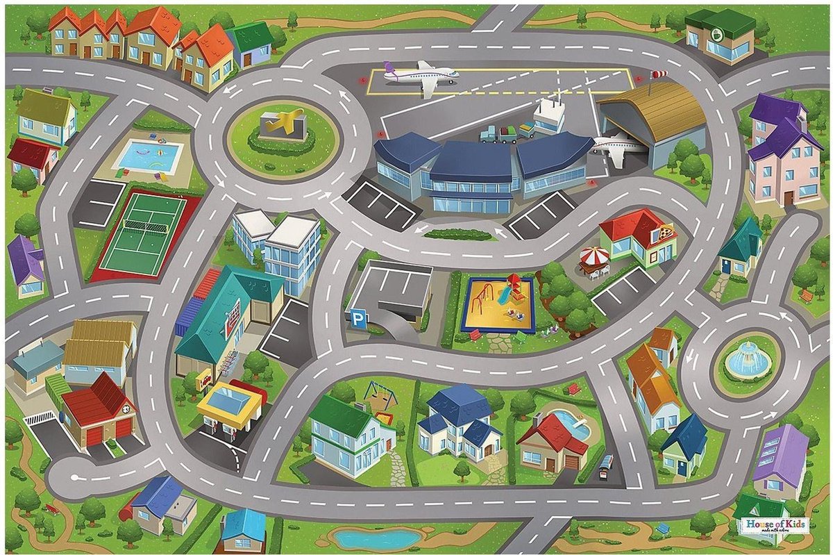 Achoka Verkeerskleed Airport Connect 80 X 120 Cm
